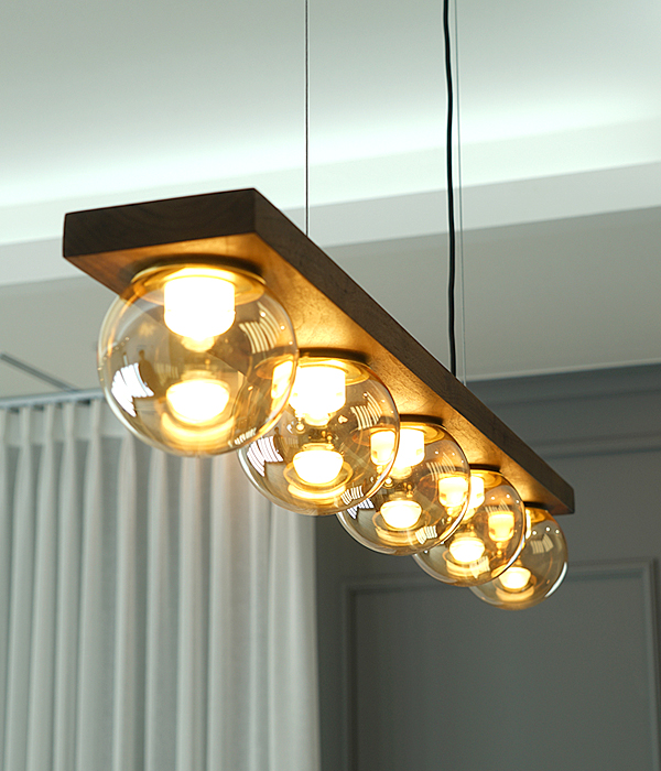 벤토리 5등 원목 식탁등 펜던트조명 LED25W